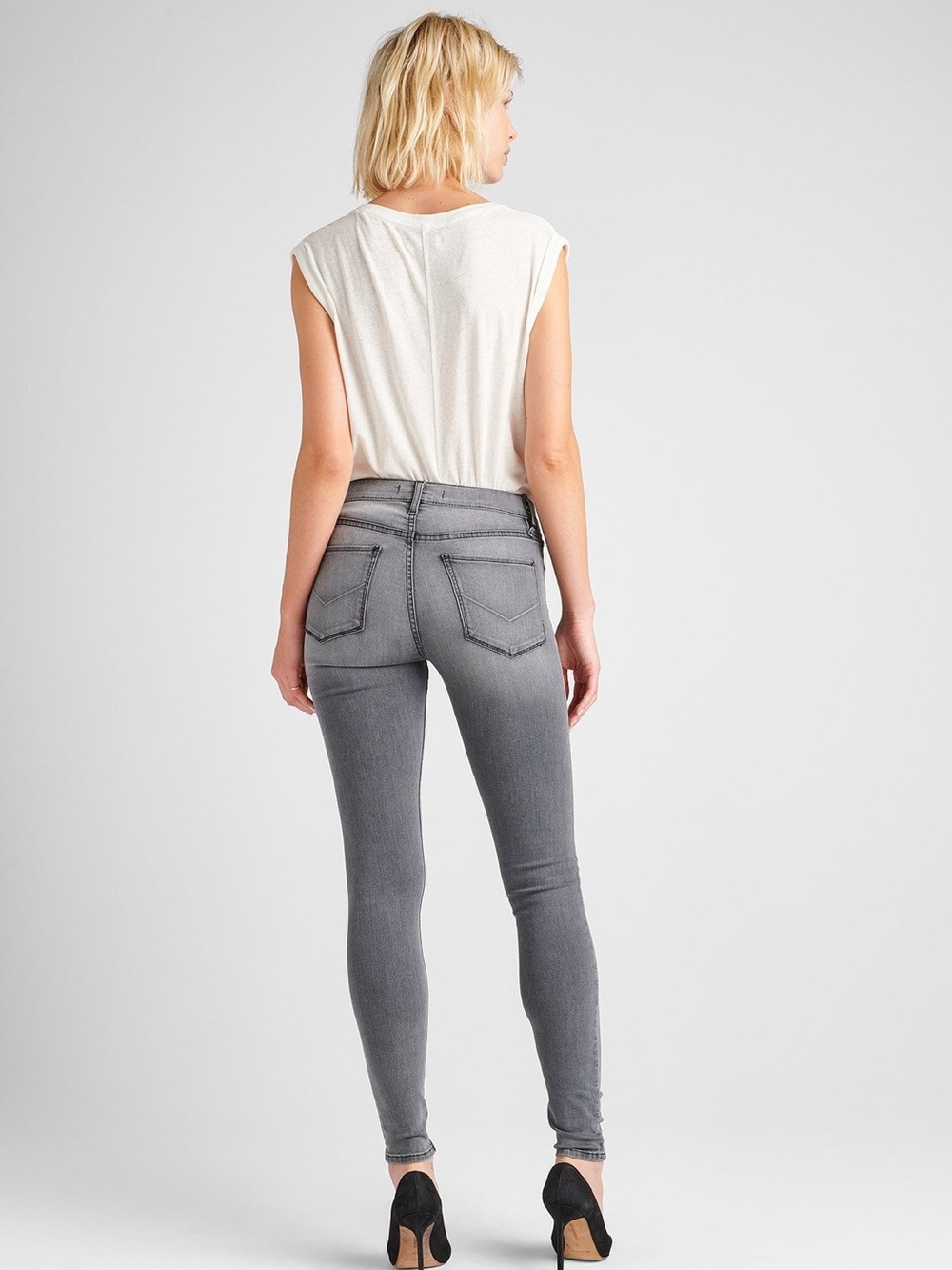 NWT HUDSON Mid Rise Nico Grey Skinny Jeans - Size 27
